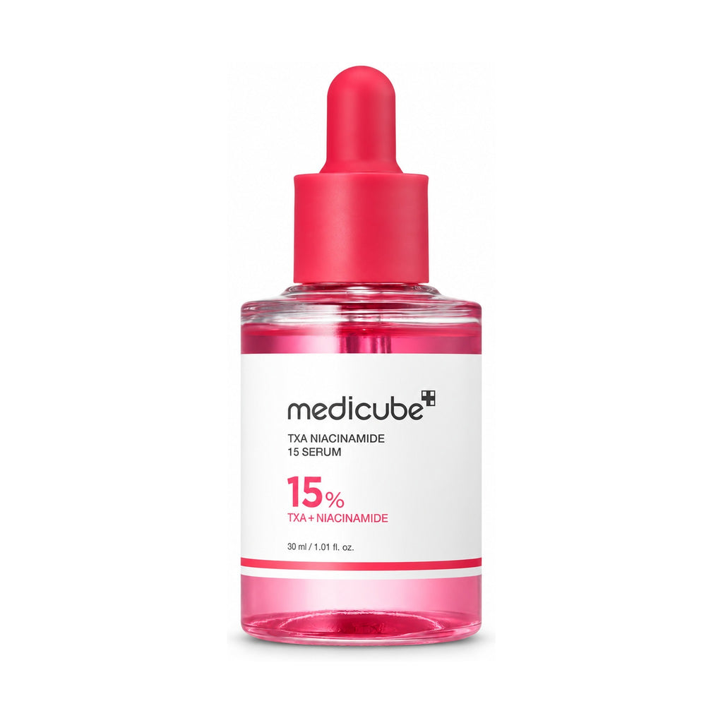 Medicube TXA Niacinamide 15 Serum 30 ml dropper bottle on a white background