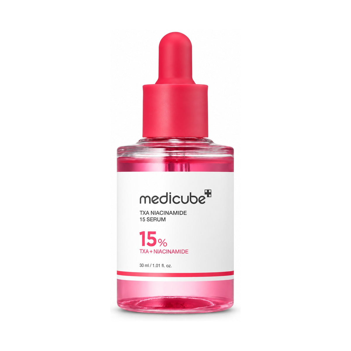 Medicube TXA Niacinamide 15 Serum 30 ml dropper bottle on a white background