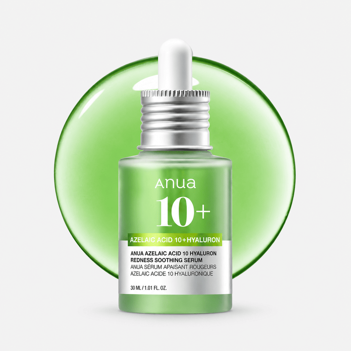 Anua Azelaic Acid 10 Hyaluron Redness Soothing Serum 30 ml green dropper bottle