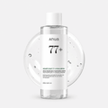 Anua Heartleaf 77% Soothing Toner 250 ml clear bottle with toner swatch