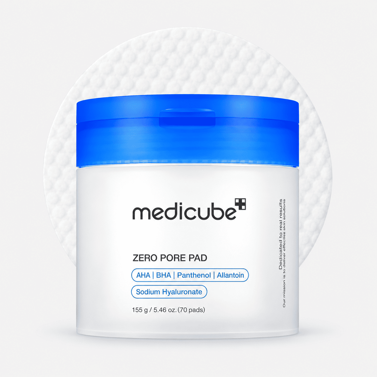 Medicube Zero Pore Pads 70 pads blue-lidded jar with textured toner pad