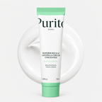 Purito Wonder Releaf Centella Cream Unscented 50 ml tube with soothing facial cream swatch