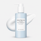 SKIN1004 Madagascar Centella Hyalu-Cica Gentle Cleansing Milk 200 ml pale blue pump bottle with milky cleanser swatch